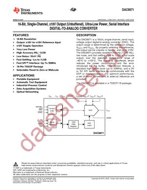 DAC8871SBPWR datasheet  